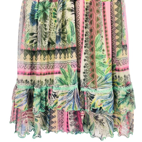 Lapis Anthropologie Halter Convertible Dress Sz Small Smocked Boho Frilly Hem - Picture 6 of 11